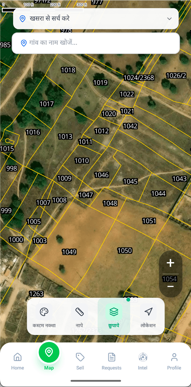 Impose Naksha on Satellite, Land Boundaries — Zona app screenshot
